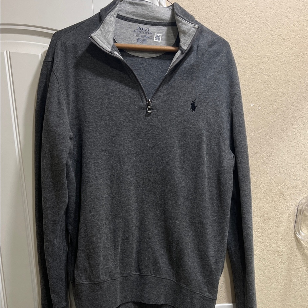 Polo by Ralph Lauren Men's Charcoal Quarter Zip Sweater